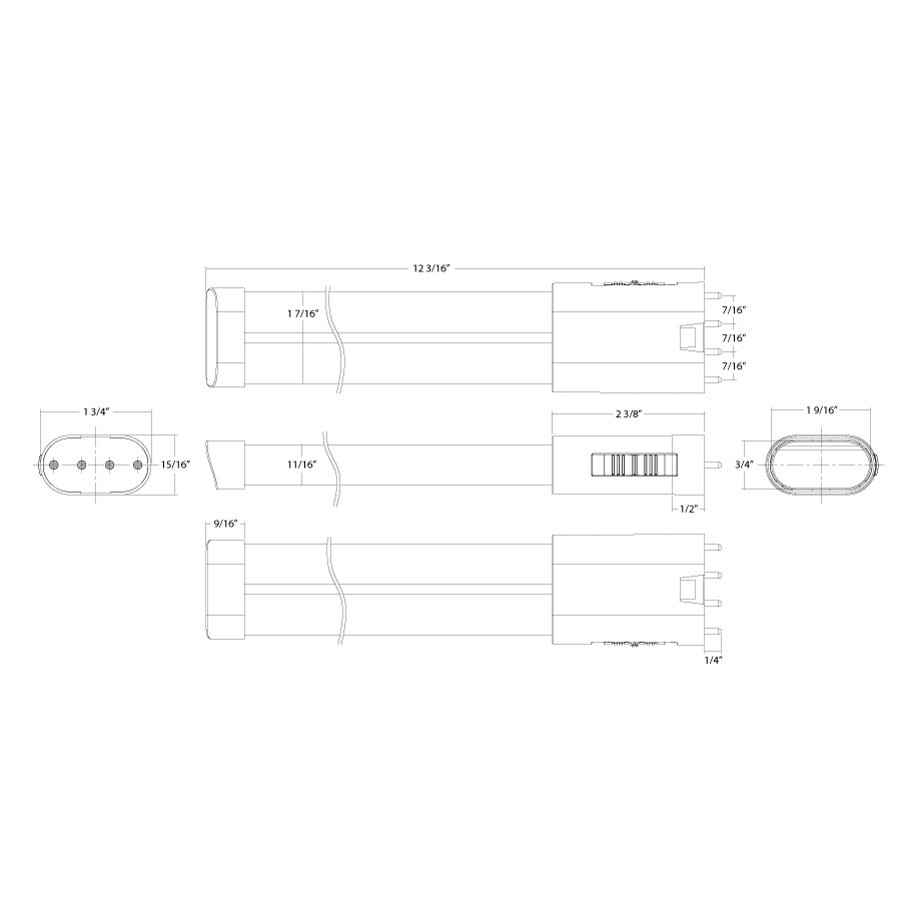 PLL-11-8FA-BYP Pll Type B 11W 5CCT FA 2G11 Cap Line Drawing
