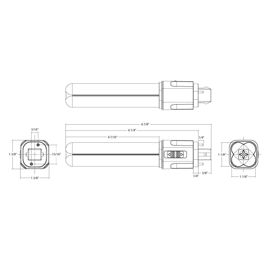 PLC-9-O-8FA-HYB-G24D Plc Omni Type A+b 9W 4CCT FA G24D Cap Line Drawing
