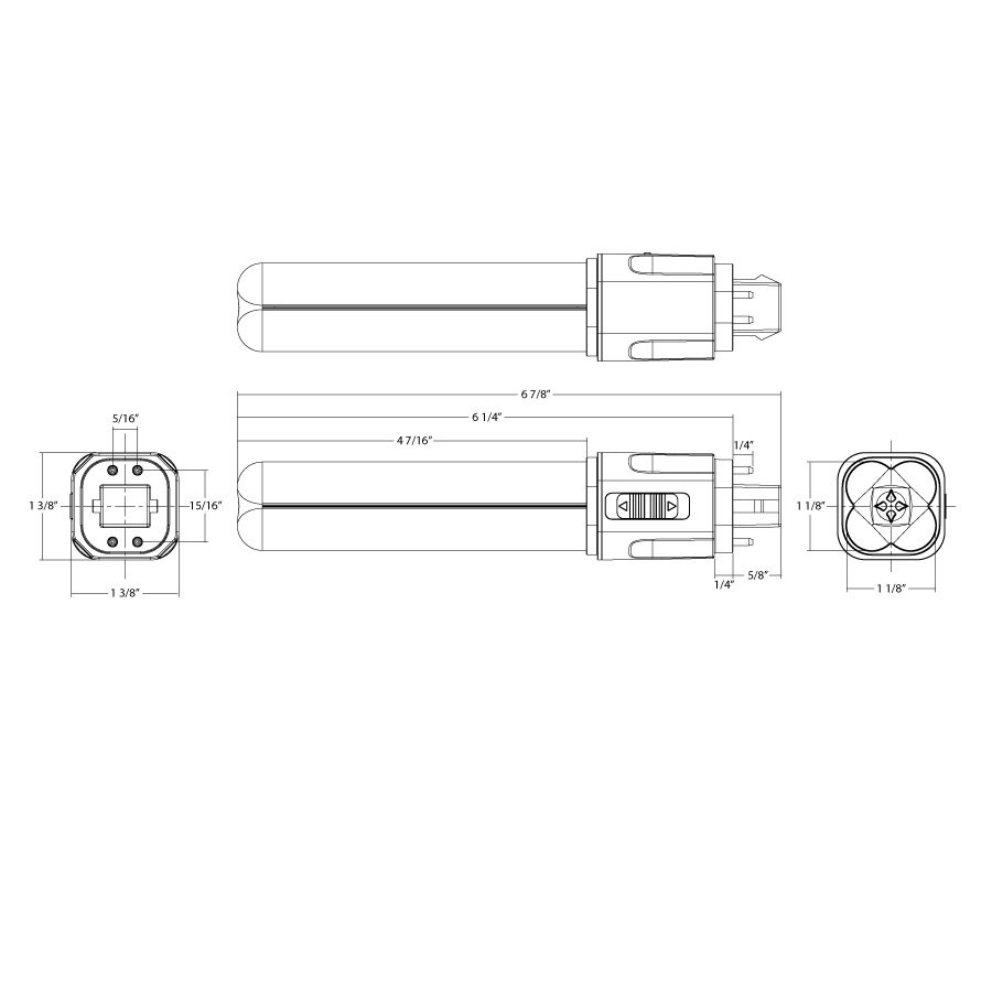 PLC-9-O-8FA-HYB-G24Q Plc Omni Type A+b 9W 4CCT FA G24Q Cap Line Drawing