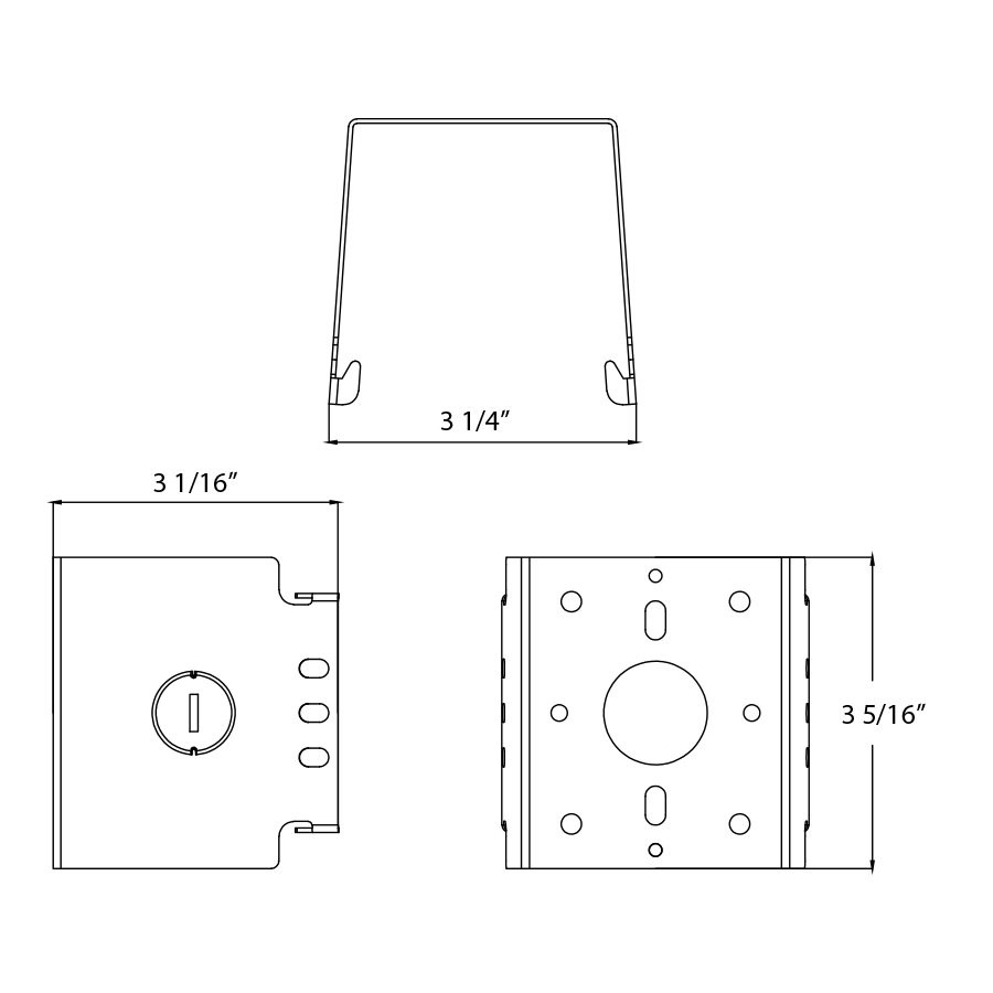 SMKRBAY15S Surface Mount Kit RBAY15 Small Line Drawing