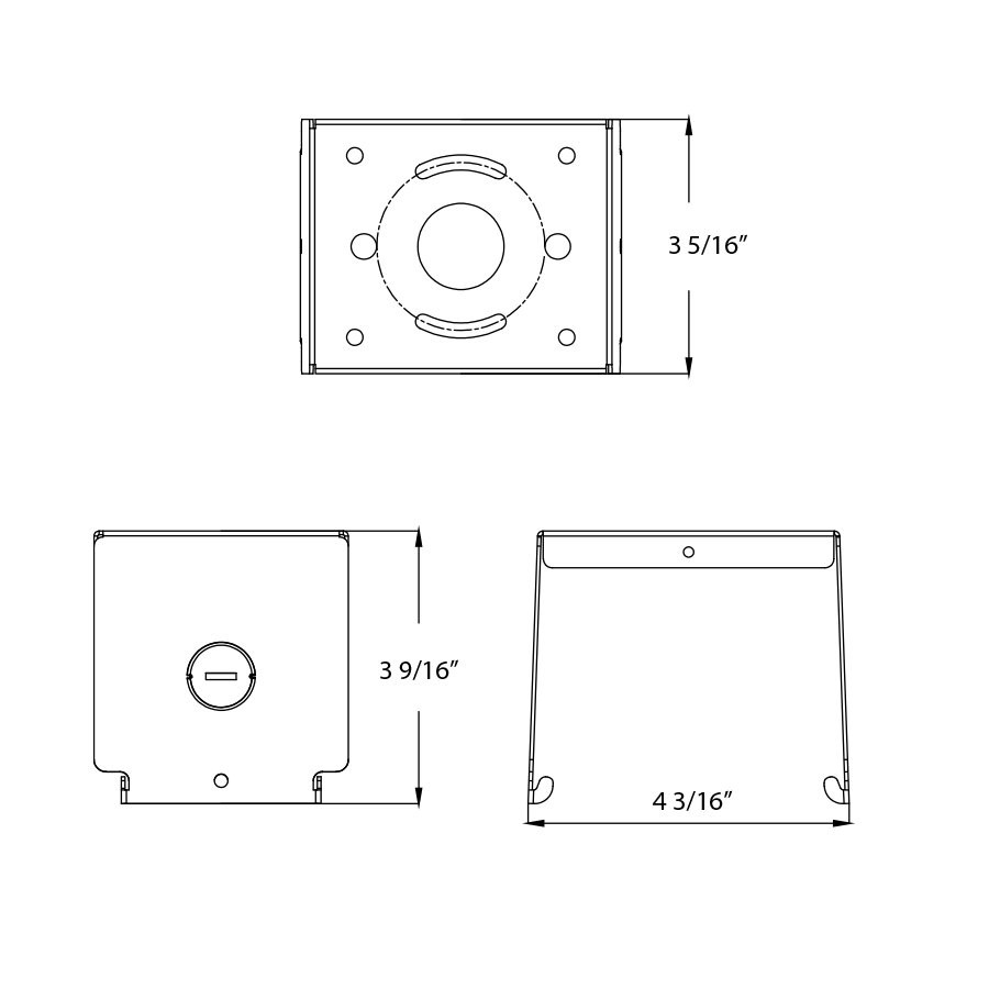 SMKRBAY15 Surface Mount Kit RBAY15 Med And Large Line Drawing