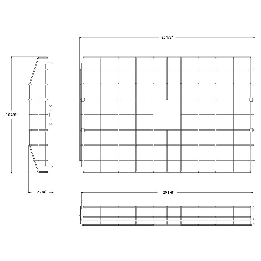 GDRBAY15M Wire Guard  RBAY15 Med With 4 Screws Line Drawing