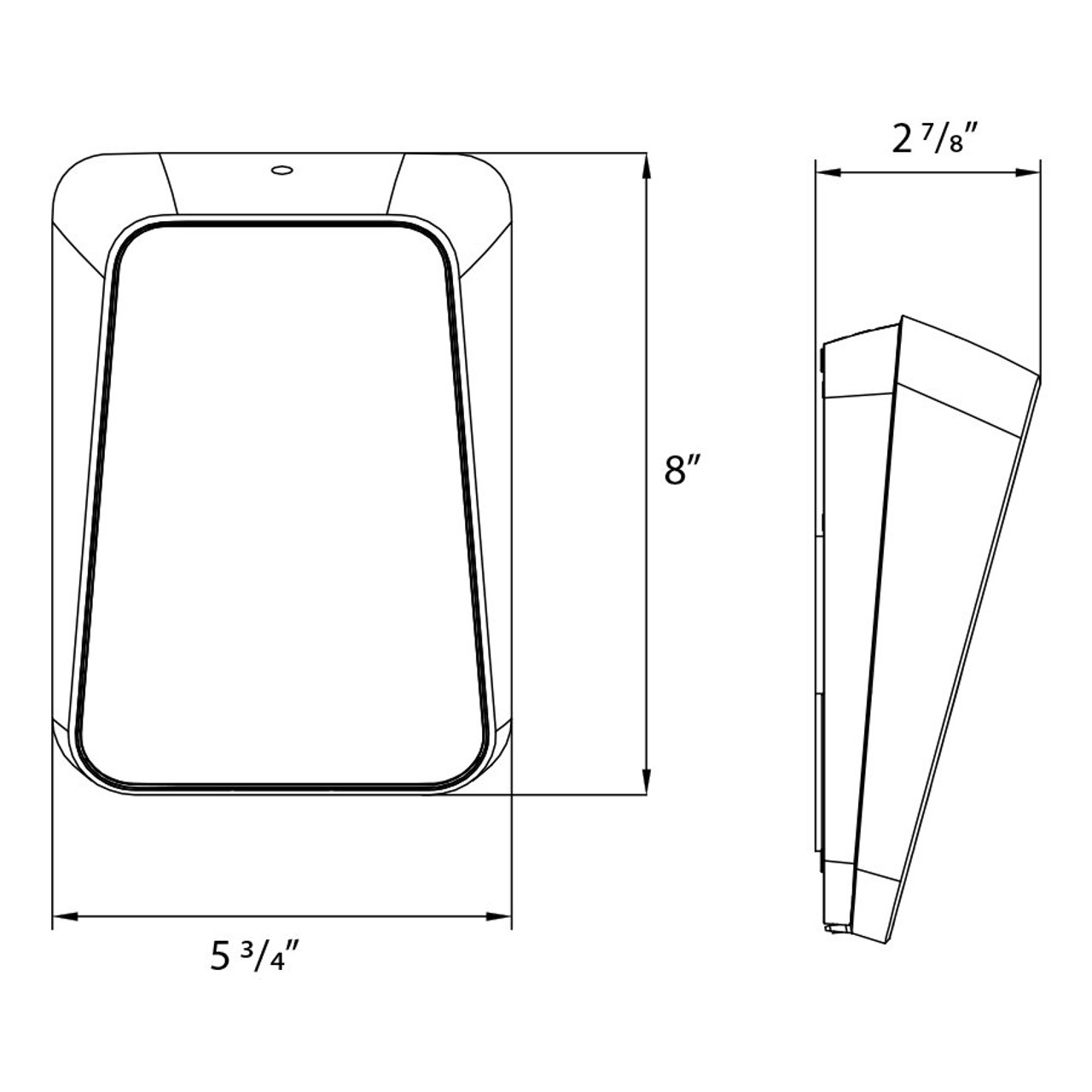 ENTRAW Entra Doorway 14/11/7W 3000/4000/5000K 0-10V 120-277V Wht Line Drawing