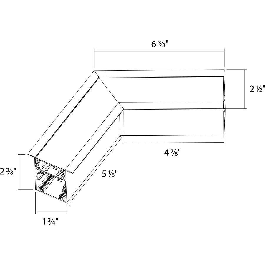 BOA-RV Recessed V Connector Module Down Light BOA-FA Wht Line Drawing