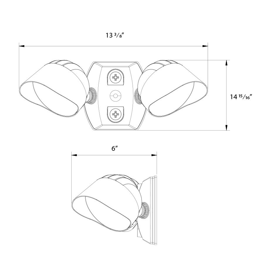 BULLET2X20VG Bullet Kit 2X20/15/10W 3000/4000/5000K 120V W/ CU4 &hood Verde Line Drawing