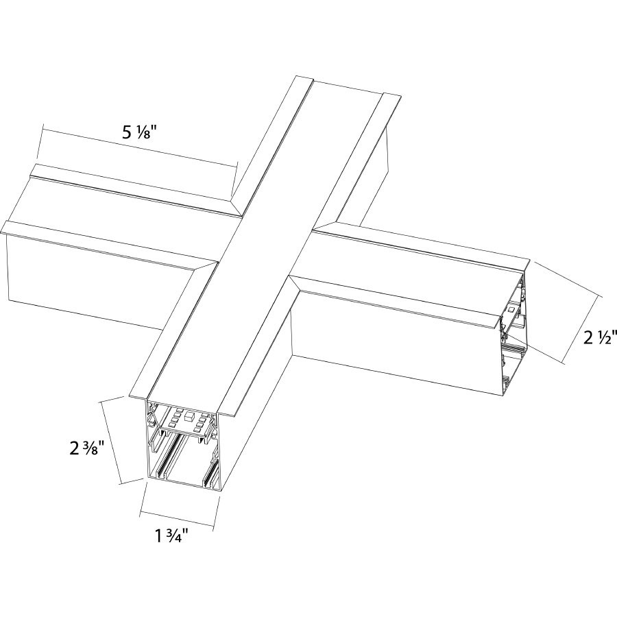 BOA-RX Recessed X Connector Module Down Light BOA-FA Wht Line Drawing