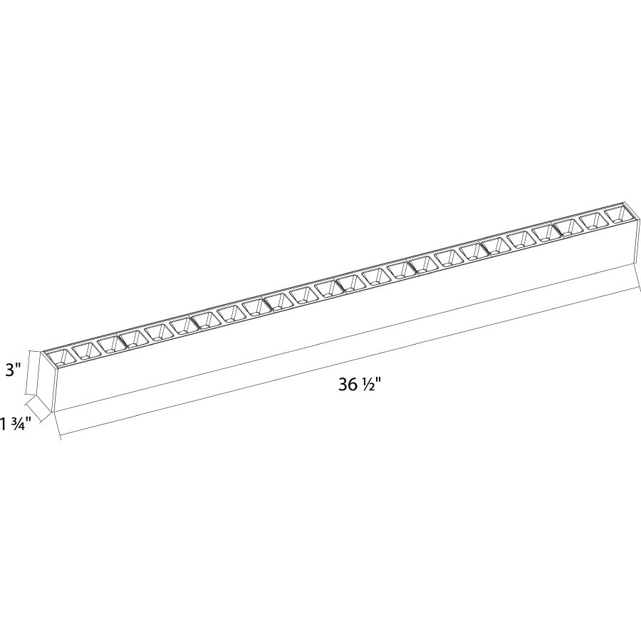 BOA3PLS BOA 3' Downlight 30/21/18/15/8W Pendant 3000/3500/4000K Louvers Line Drawing