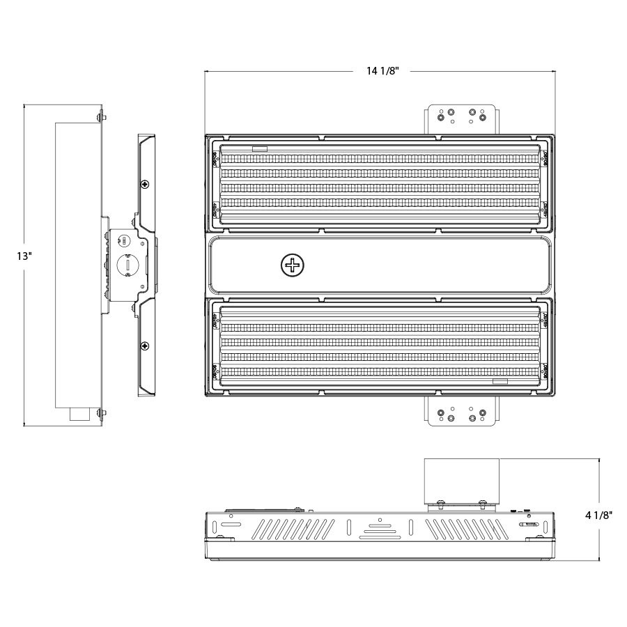 RBAY15S/480/E Linear High Bay 130/100/80W 480V 3500/4000/5000K Wht Battery Line Drawing
