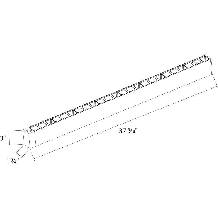 BOA3PLS/LCBS/MVS BOA 3' Downlight 30/21/18/15/8W Pendant 3000/3500/4000K Louvers Line Drawing