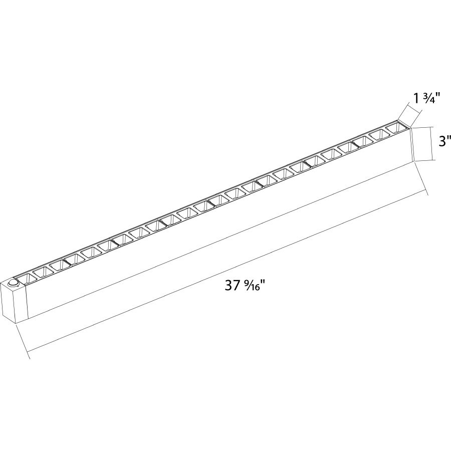 BOA3PLUB/LCBS BOA 3' Uplight/downlight Max 30W Pendant 3000/3500/4000K Louvers Line Drawing