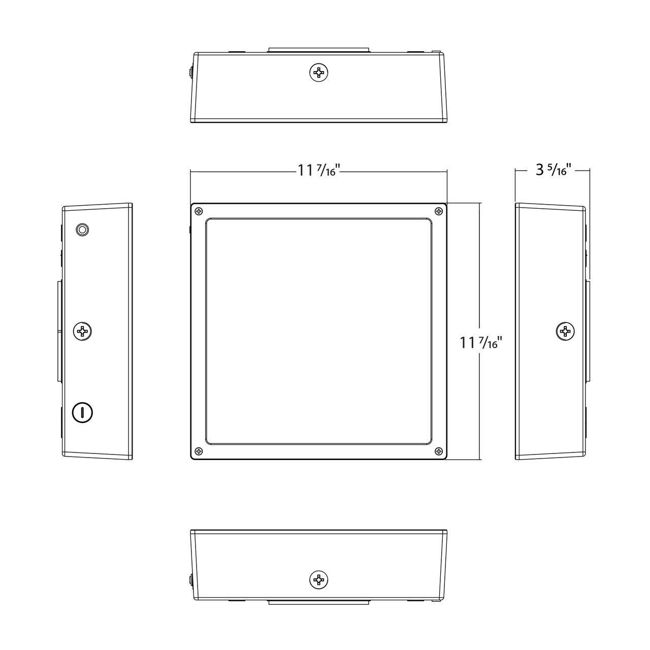 VAN34-30FFR/480/LC VAN34 30/20/10W 3000/4000/5000K 480V Flat Frosted Lens Lightcloud Line Drawing
