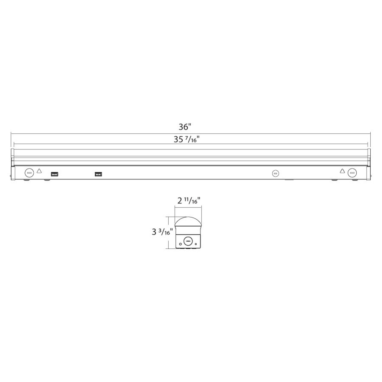SR3/LCBS/E LED Sr 3FT 30/26/22/18/14W 3500/4000/5000/5700/6500K Wht Lightcloud Line Drawing