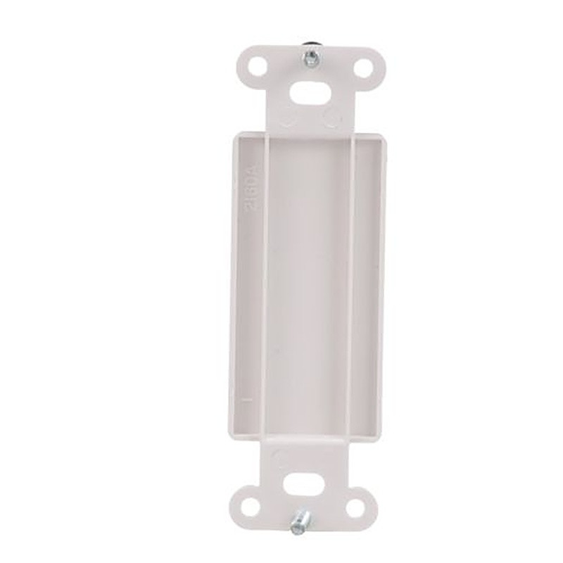 2160W-BOX Decorator Wallplate Adapter, Flush mount, White, Blank, Thermoplastic