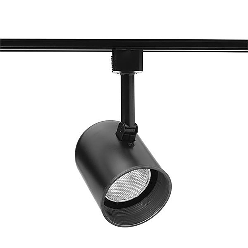 Juno R501 BLB BL Trac-Lites™ R20, PAR20 Round Back Cylinder Trac Head, Black Baffle, Black Finish
