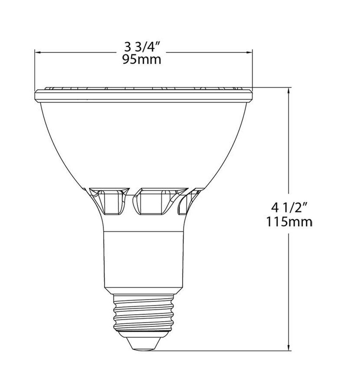 PAR30L-11-930-35D-DIM Pars 915 Lumens PAR30L 11W 90CRI 3000K 35 Degree Beam Spread