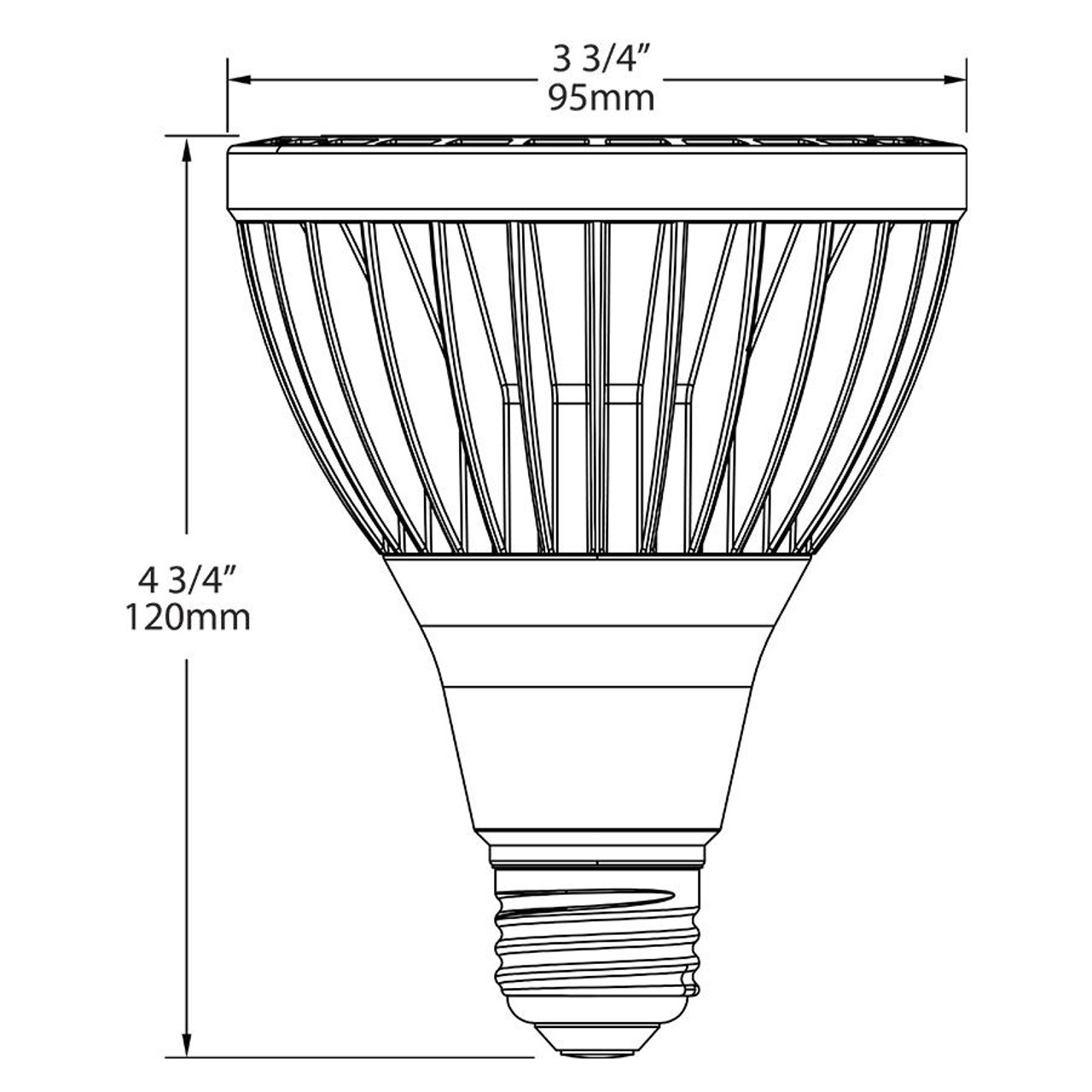 PAR30L-19-E26-930-40D-ND Pars 1800 Lumens PAR30L Commercial Grade 19W Base E26 90CRI 3000K