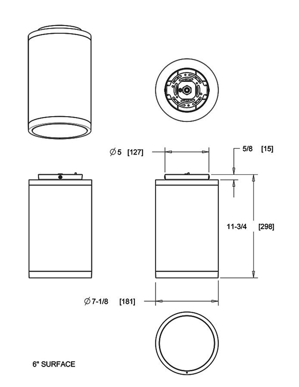 CDLED6S-26W-80D930-W Cylinders 2336 Lumens CDLED 26W 6 Inches Surface Mount 90CRI