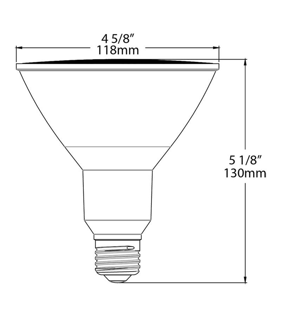 PAR38-16-930-25D-DIM Pars 1370 Lumens PAR38 16W 90CRI 3000K 25 Degree Beam Spread