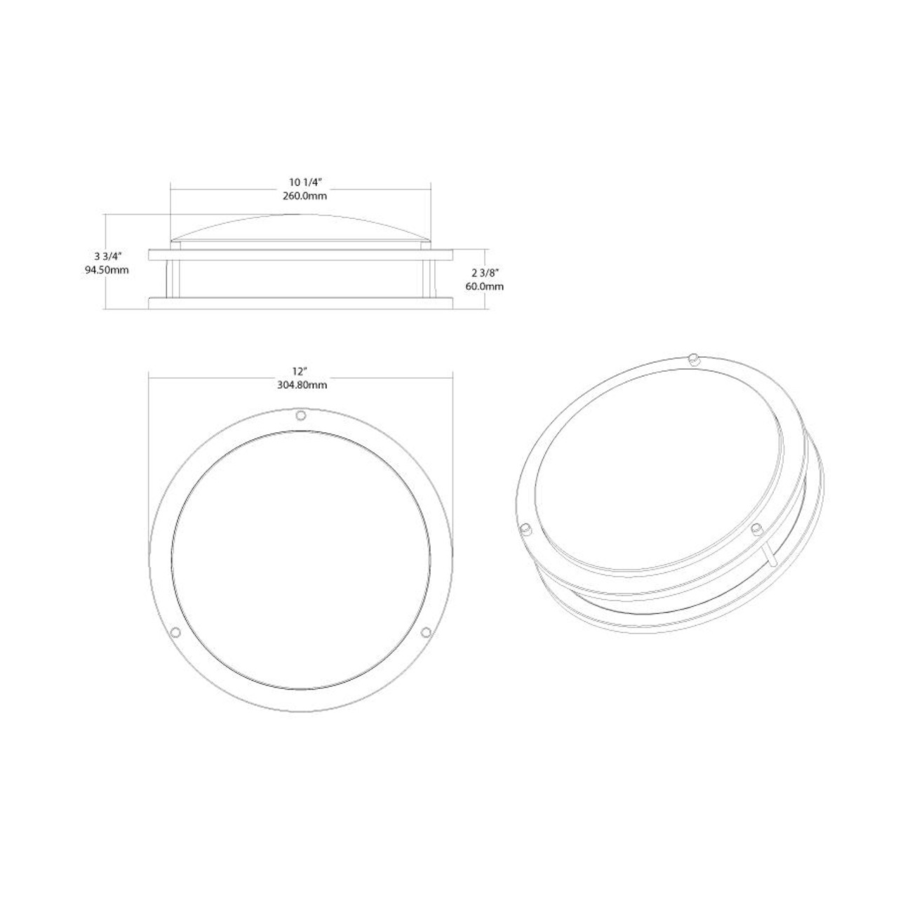 CRVFAD-12R-16-9CCT-UNV-BN Deco FMFA 12" Round 16W 1200LM CRI90 5CCT Unv 0-10V Brushed Nickel