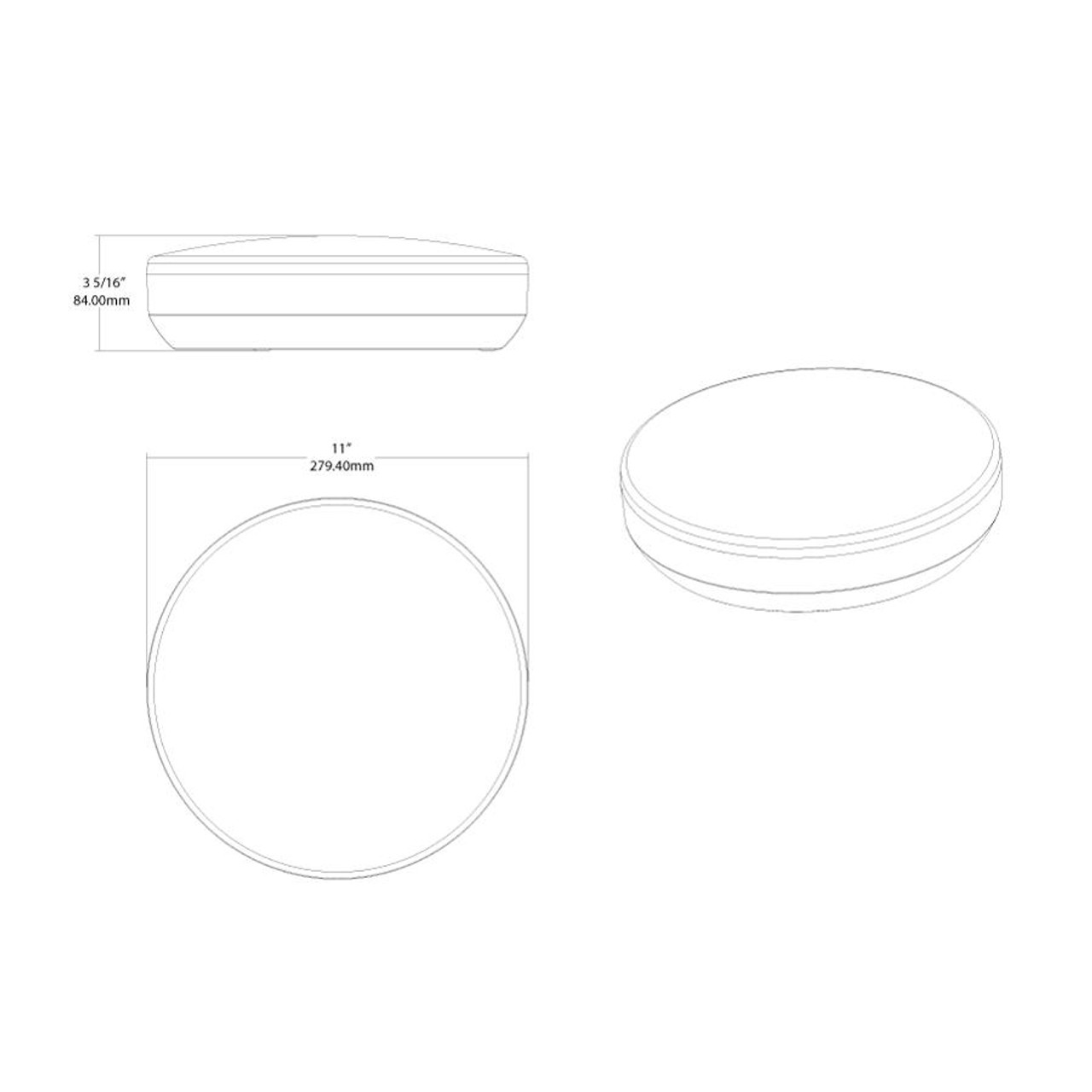 CRVFAS-11R-16-9CCT-120-W Surface & Flush Mounts 1150 Lumens CRV Field Adjustables Surface