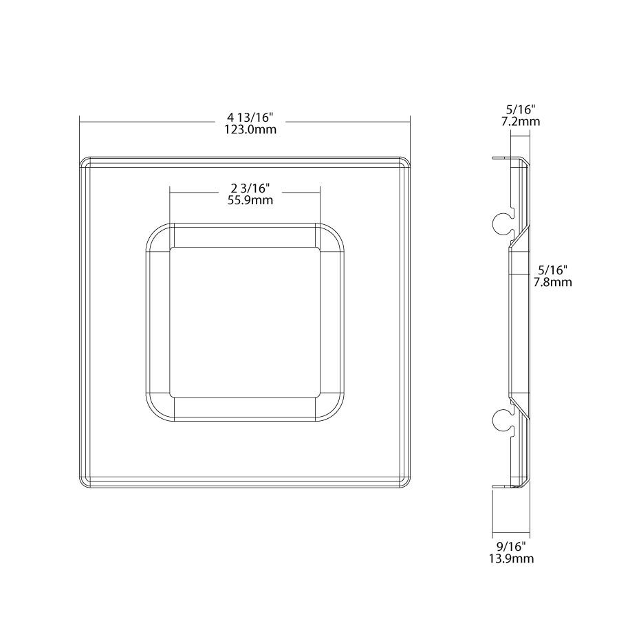 DLTRIM/WFRL4S-BB Color Trim For Square Wafer 4" Black Baffle