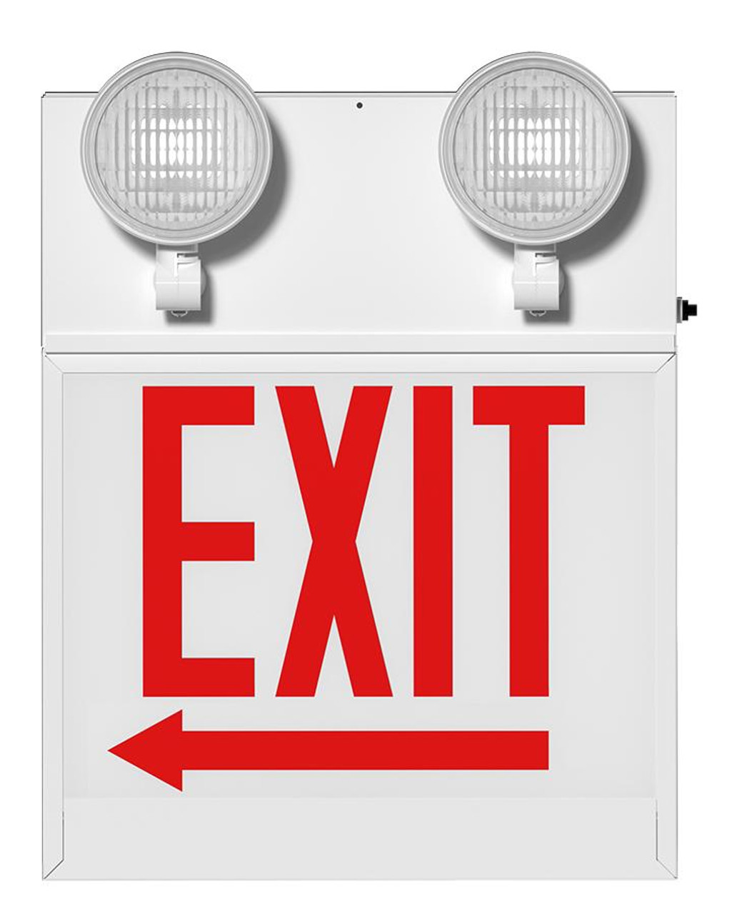 ECOMBO-1LACH Exit/em Combo Chicago Manual Test Steel White Red Letters 1-FACE