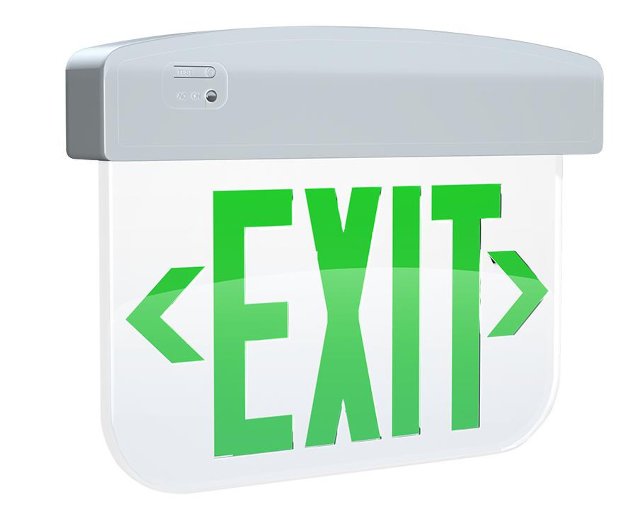 EXITEDGE34-1GW/E Edge-lit Exit Sign Battery Backup Manual Thermoplastic Clear