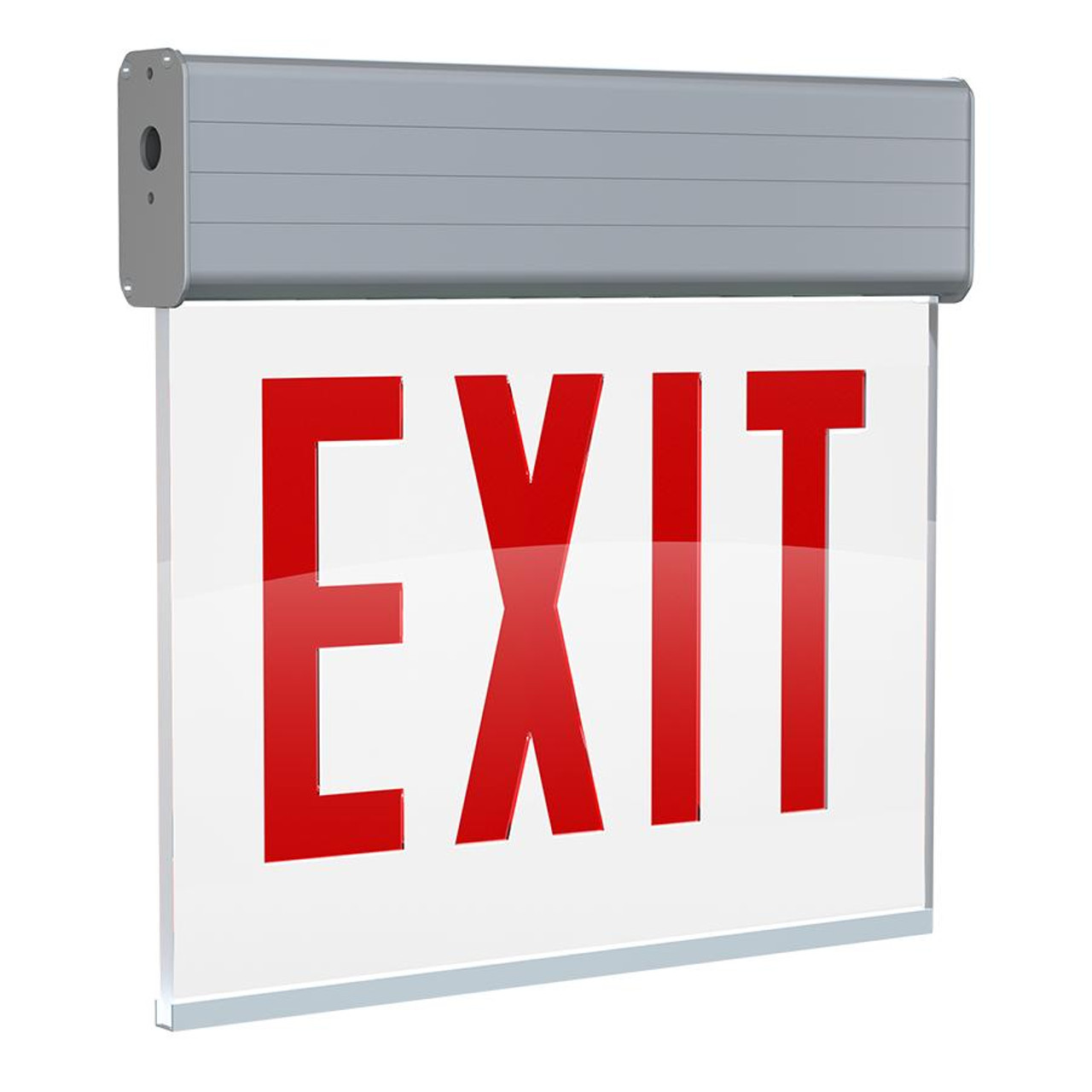 EXITEDGE-WPCH/E Chicago Edge-lit Exit/stair Sign Battery Backup Manual Aluminum