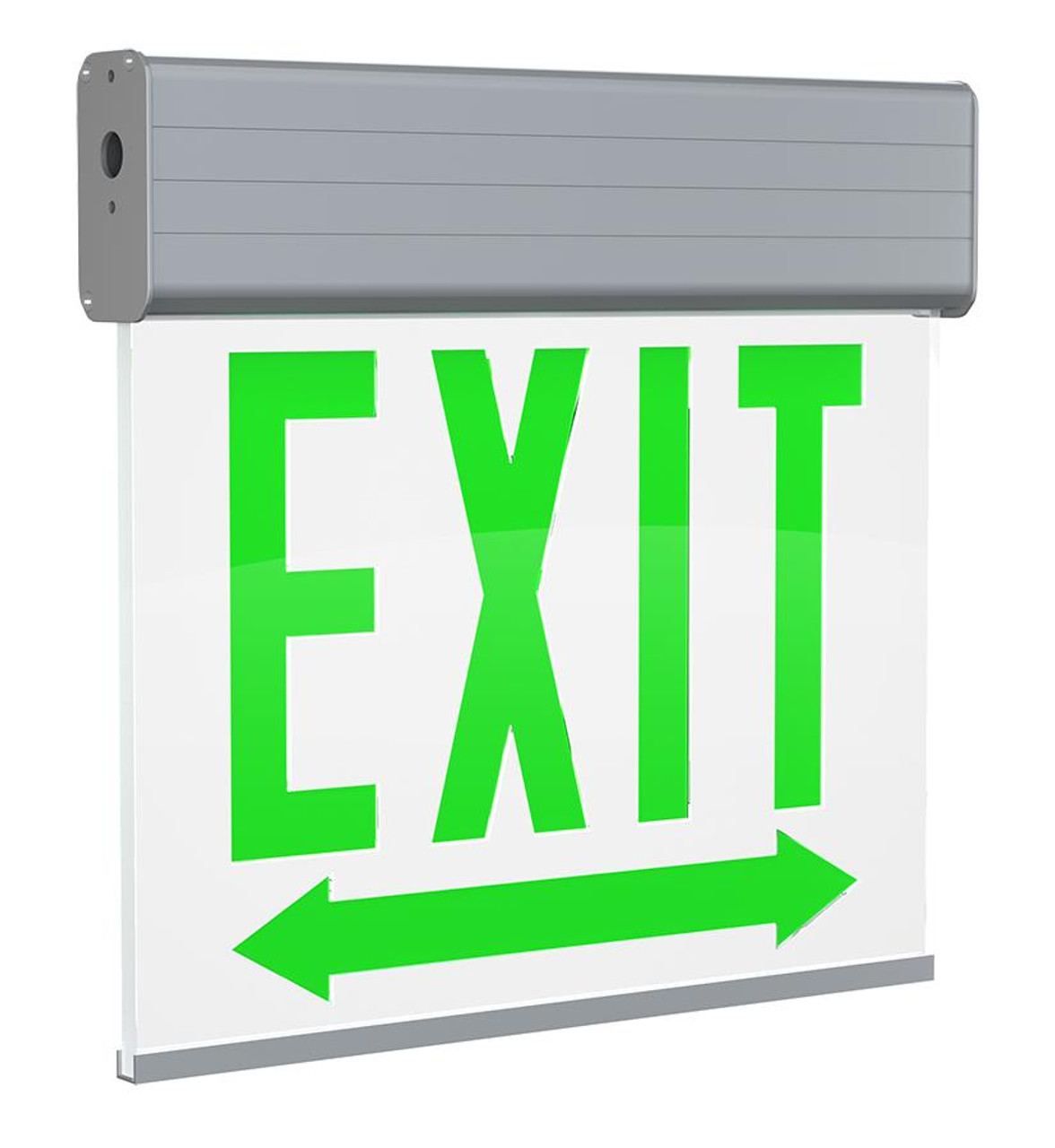 EXITEDGE-WPDACH Chicago Edge-lit Exit/stair Sign AC Only Manual Aluminum White