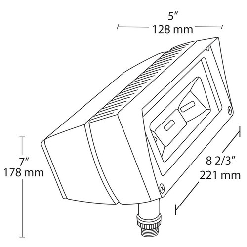 FFLED18N Floodlights 2416 Lumens FFLED 18W 4000K Bronze Line Drawing