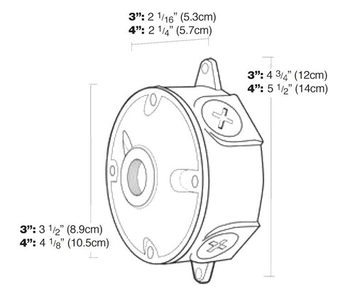 VXJ1 Outdoor Accessory Weatherproof Round Box 1/2 Inch One 1/2 Inch