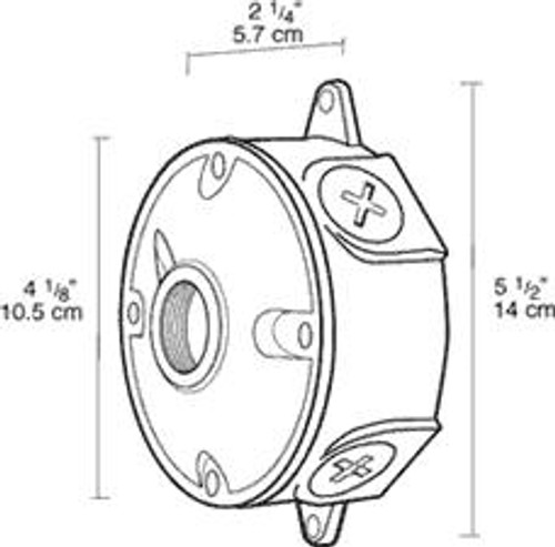 VXJ2-3/4 Outdoor Accessory Weatherproof Round Box 3/4 Inch One 3/4 Inch