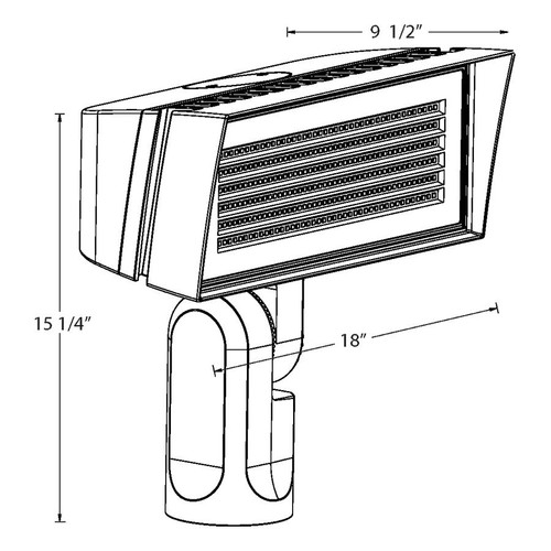 FFLEDLYSFW/480/7PR Floodlights 15978/25291/36371 Lumens FFLED Large 3000K 480V Slipfitter