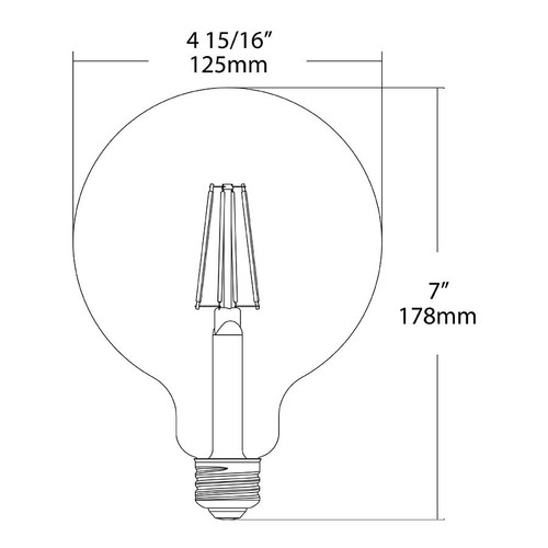 G40-9-E26-930-F-C Decorative 810 Lumens G40 9W Base E26 90CRI 3000K Filament Clear