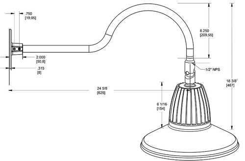 GN1LED26NRSTW Line Drawing