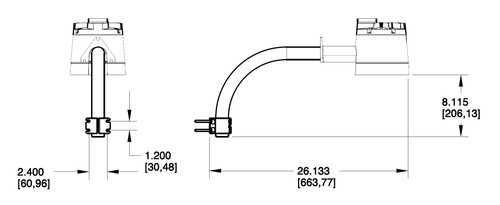 YBLED60N/ARM/PCT Area Lights 7537 Lumens YBLED 60W Arm Mount 4000K Twistlock Photocell