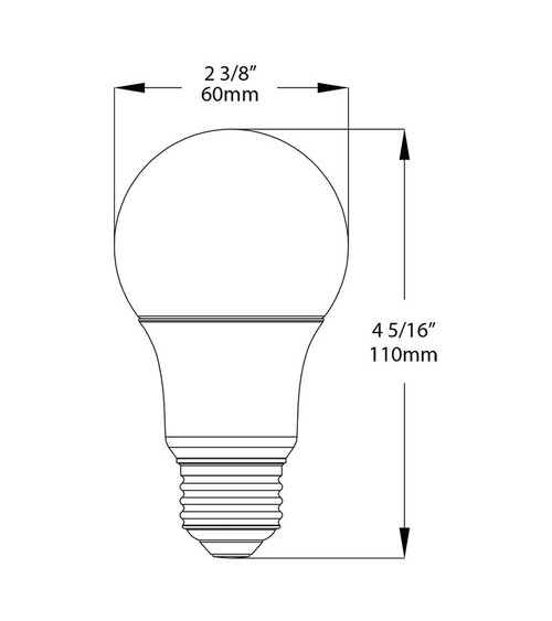 A19-6-E26-830-ND LED Bulb A19 6W 40EQ 480LM E26 CRI80 3000K Non-dim