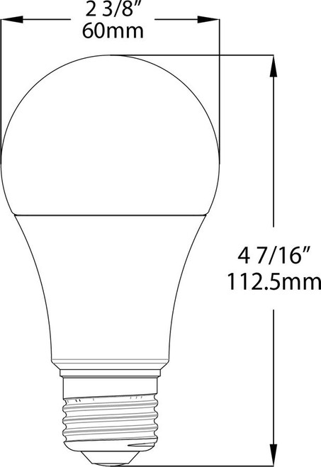 A19-9-E26-840-ND LED Bulb A19 9W 60EQ 800LM E26 CRI80 4000K Non-dim