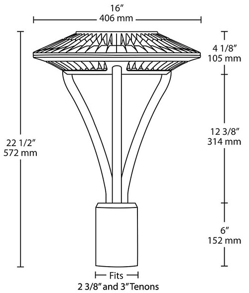 ALED5T26/D10 Area Lights 3431 Lumens ALED Type V 26W 5000K 0-10V Dimming Pole