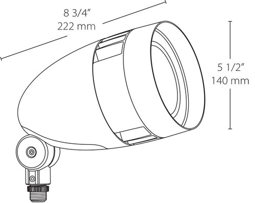 HBLED26A Landscape 3724 Lumens HBLED With Flood Reflector 26W 5000K Bronze Line Drawing