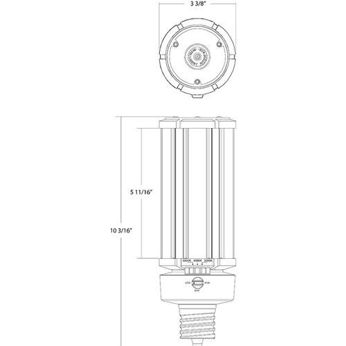 HIDFA-63S-EX39-8CCT-BYP/5SP HID Replacement Field Adjustable 6525/7830/9135 Lumens 45/54/63W