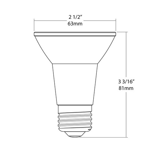 PAR20-5-827-40D-DIM PAR20 5W 50EQ 500LM E26 CRI80 2700K Dim 40DEG