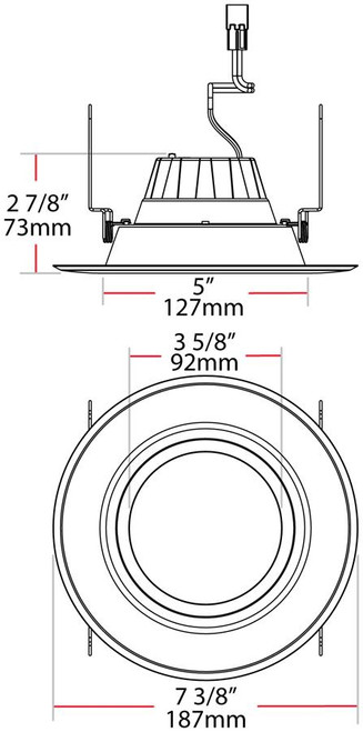 R6R11827120WS Retrofit Downlights 1093 Lumens Retrofit Downlight 11W 6 Inches