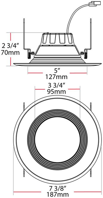 R6R14935120WB Retrofit Downlights 1217 Lumens Retrofit Downlight 14W 6 Inches