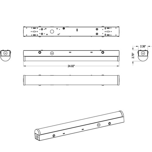 SR2/MVS/E LED Strip 2FT 19/14/10W 5000/4000/3500K MVS Sensor Battery Backupery