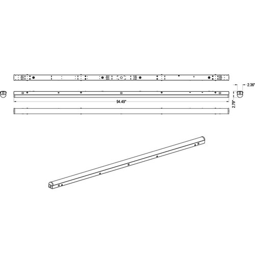 SR8/E LED Strip 8FT 60/50/40W 5000/4000/3500K Batt B/u Jbox Adaptor