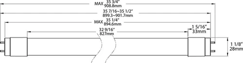 T8-11-36G-840-EXT Linear Tubes 1800 Lumens T8 11W 3 Feet Glass 80CRI 4000K Type (24 Pack)