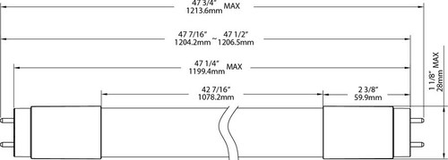 T8-14.5-48GC-830-SE-BYP-PDIM Line Drawing