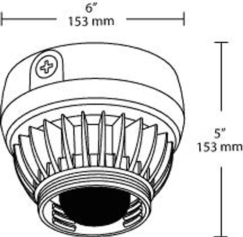 VXLED26N Vaporproof 1735 Lumens LED 26W Neutral Ceiling No Globe No Guard