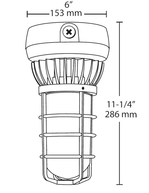 VXLED26YDG-3/4 Vaporproof 1401 Lumens LED 26W Warm 3/4 Frosted Globe Diecast